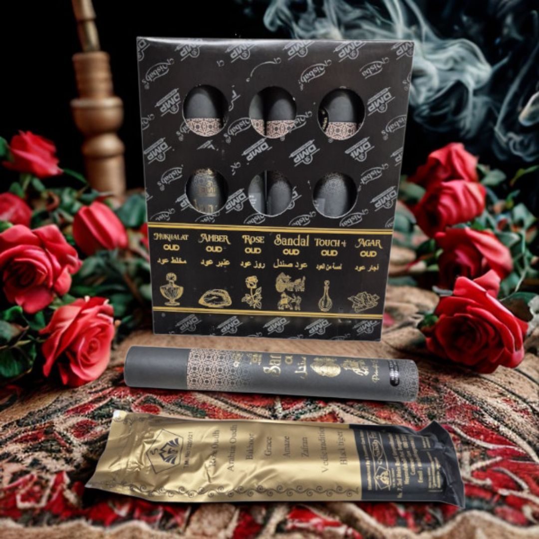 Misbah Sandal incense powder cannister set of six