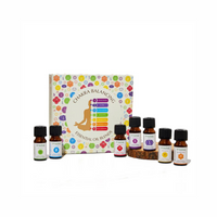 Seven chakra essential oil bottles in gift box
