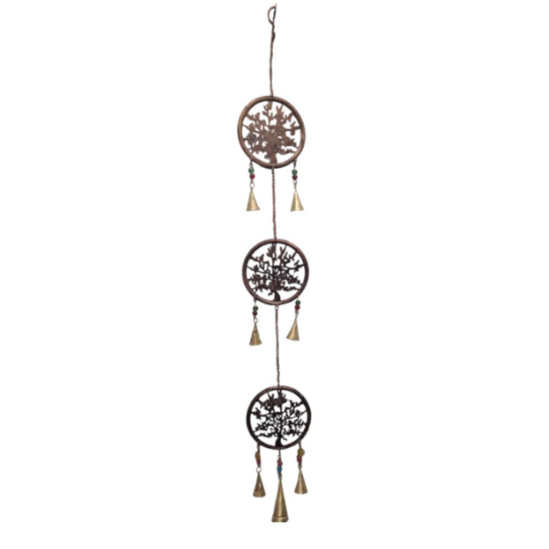 Hanging Metal Tree of Life with Bells & Beads