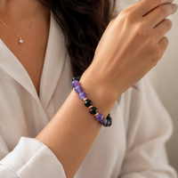 Amethyst & Obsidian Protection Bracelet