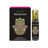 Aromafume Protection perfume oil bottle and packaging on a white background