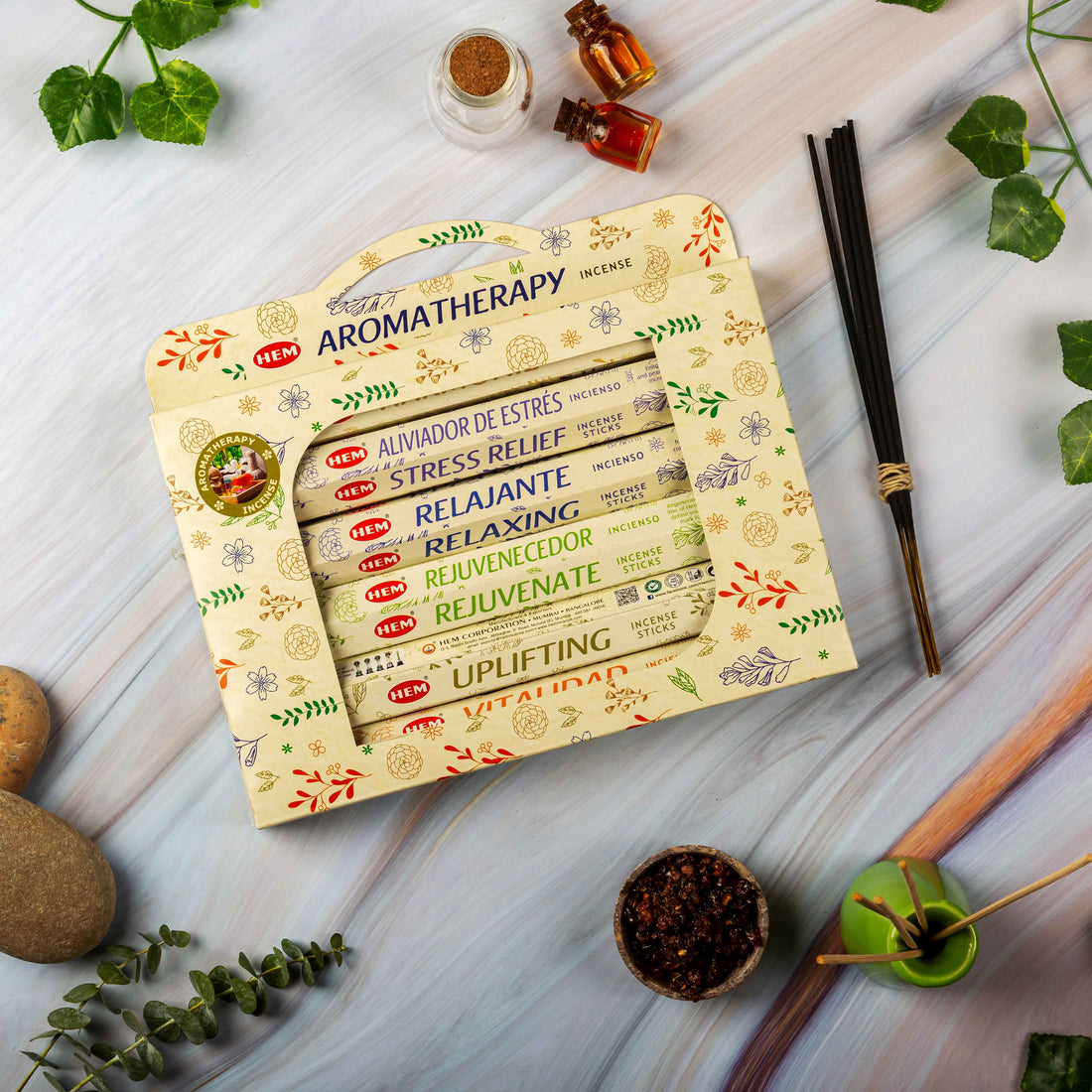 HEM Aromatherapy Incense Gift Pack - Pack of 6 (20 Sticks Each)