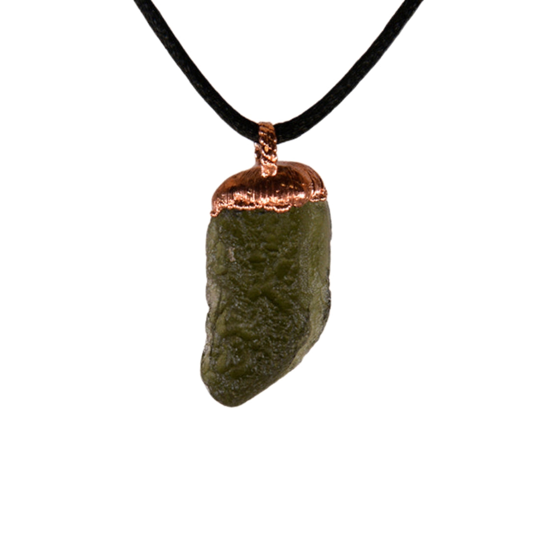 "Authentic Moldavite Crystal Pendant 5.8g with Satin Cord – Spiritual Awakening Stone