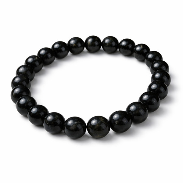 8mm Tourmaline Crystal Bracelet – Natural Black Protection Crystal 18cm Elastic