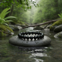 Tourmaline Crystal Bracelet – 10mm Black Tourmaline, 18cm Elastic