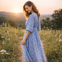Boho Goddess Silk Meadow Dress