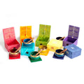 Brass 9cm singing bowl for chakra healing, 7-piece chakra singing bowl set, meditation bowls with cushion and stick, spiritual sound therapy tools
