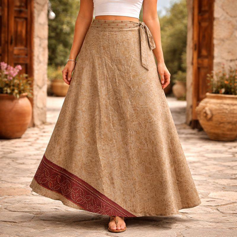 Earthbound Ember Silk Wrap Skirt