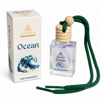 Aroma Ocean car fragrance with packaging on a white background