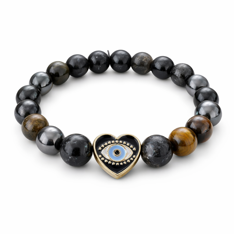 Protection Bracelet with Evil Eye – Grounding Stones