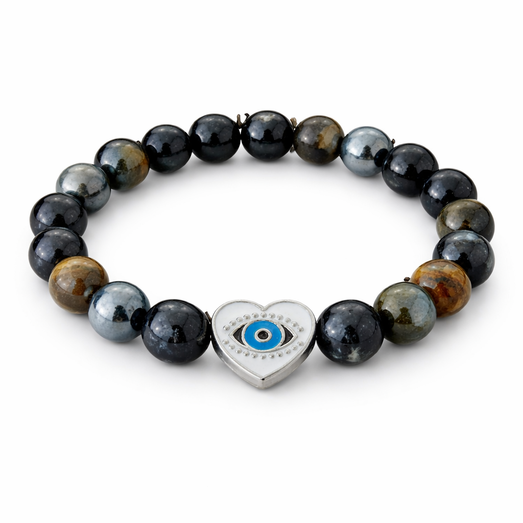 Protection Bracelet with Evil Eye – Grounding Stones