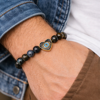 Protection Bracelet with Evil Eye – Grounding Stones