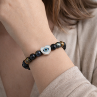 Protection Bracelet with Evil Eye – Grounding Stones