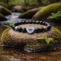 Protection Bracelet with Evil Eye – Grounding Stones