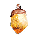 Citrine Crystal Pendant with Copper Cap – Heat-Treated Gemstone for Abundance and Confidence