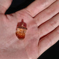 Close-Up of Electroformed Copper Setting on Citrine Gemstone Pendant