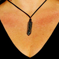 Elegant Bloodstone Crystal Necklace on a Model