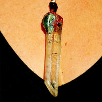 Orbicular Jasper with Quartz Crystal Pendant Ready for Cleansing Process