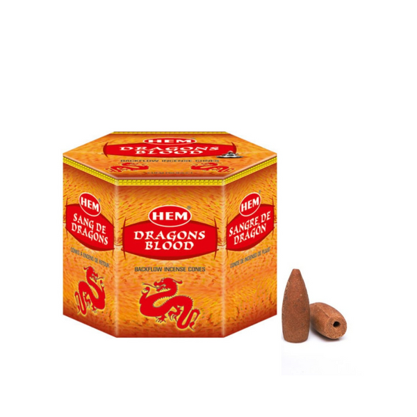 HEM Dragon's Blood Backflow Incense Cones (40 Pack)