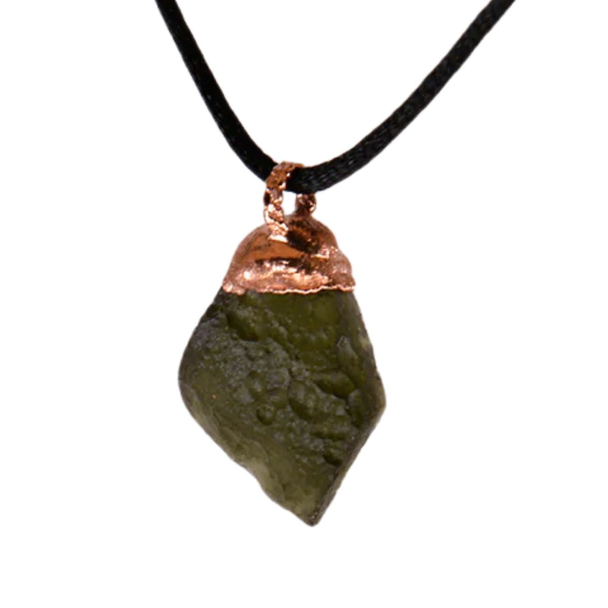 Front View of 5.5g Moldavite Pendant Necklace – Ethically Sourced