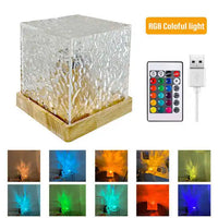 USB-Powered Water Ripple LED Lamp - 16 RGB Colours for Home Decor