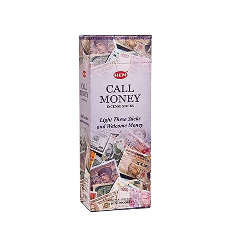 HEM Call Money Incense Sticks - Hex Box (6 pack-20 Sticks each)