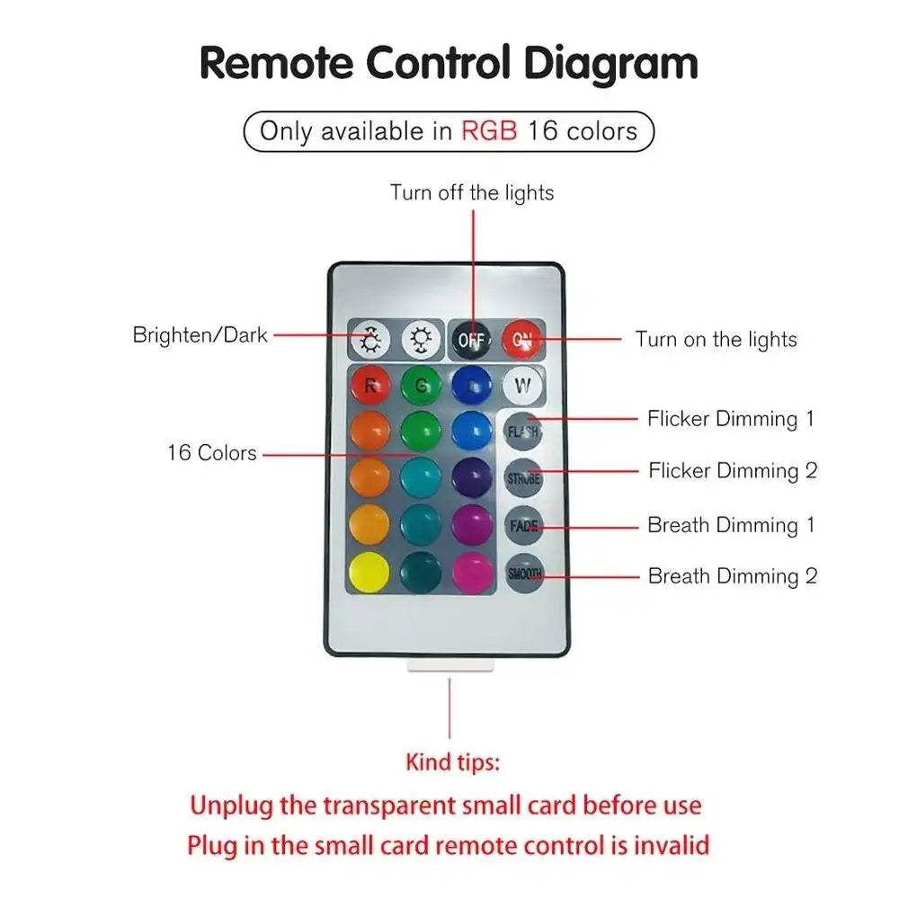 Energy-Efficient LED Night Lamp with 16 Colour RGB Spectrum and Ripple Effect