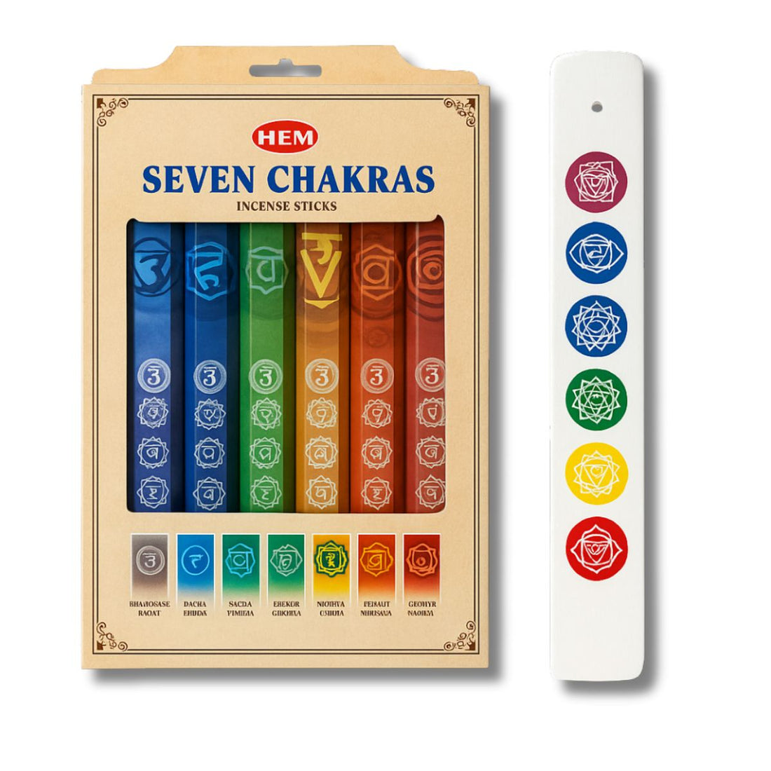 Hem Seven Chakra Box Set with incense holder