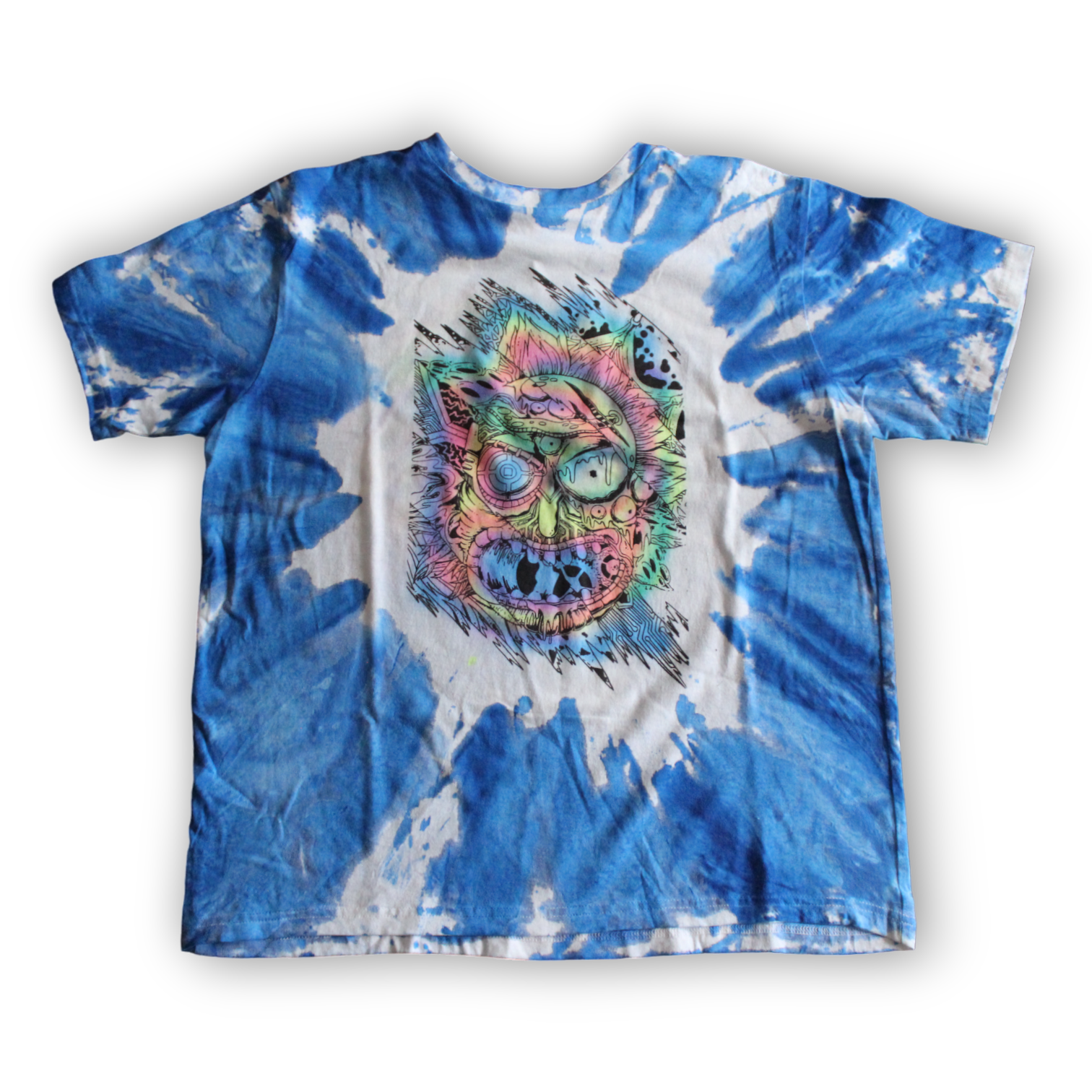 Interdimensional blue tie dye Rick shirt