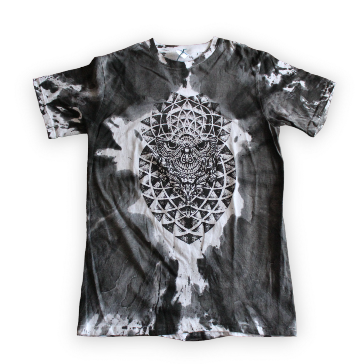 Monochrome skull tie dye tee 