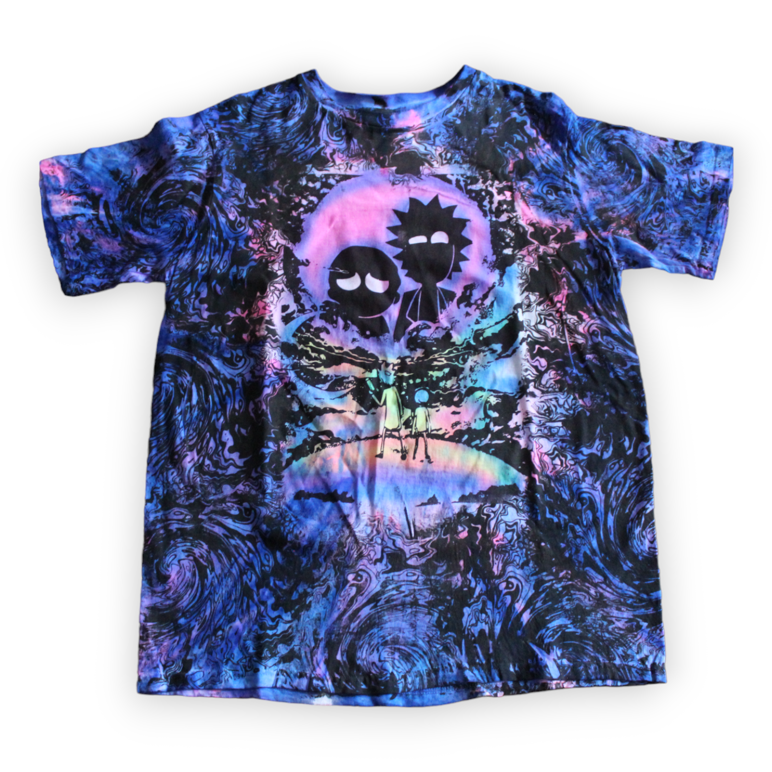 Cosmic Black Tie Dye Shirt with Rick & Morty 