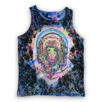 Ethereal wolf spirit tie dye tank 