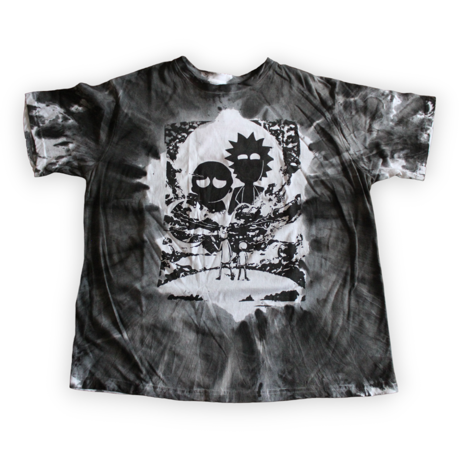 Black and White Space-Themed Tie Dye Tee