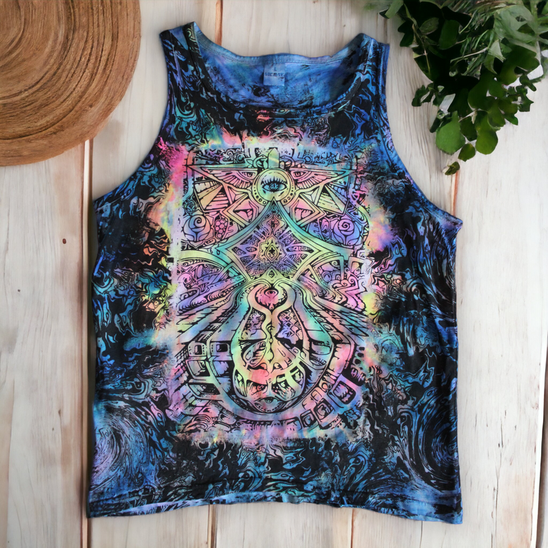 Hand-painted cosmic tank top men