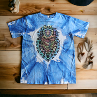Blue tie dye skull t-shirt