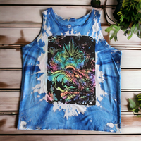 Stellar artisan design cannabis tie dye tank top
