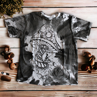 Hand-painted mushroom tie dye men's t-shirt