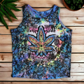 Artisan crafted cannabis tie dye top