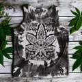Chic black and white tie dye cannabis tank
