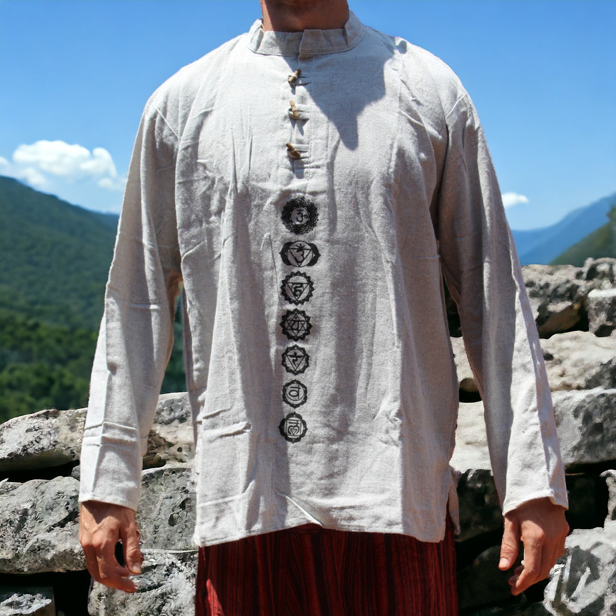 Grey Chakra Alignment Nepali Kurta