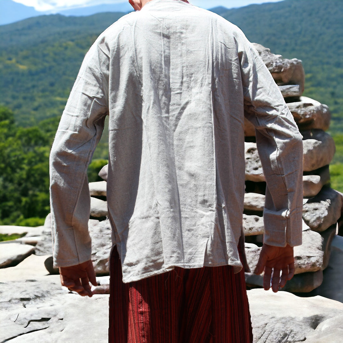 Grey Chakra Alignment Nepali Kurta