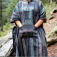 Blue Full-Length Poncho