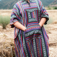 Multi Colour Full-Length Poncho