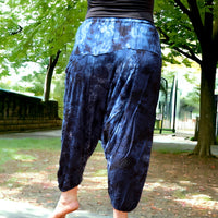 Midnight Waves - Boho Tie-Dye Harem Pants Midnight Waves Boho Tie-Dye Harem Pants: Secret Sense's Tranquil Elegance  Fits sizes M to L with ease