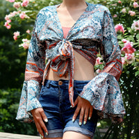 Summer Breeze Silk Wrap Shirt - Long Sleeve