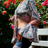Summer Breeze Silk Wrap Shirt - Long Sleeve