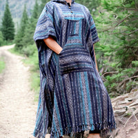 Blue Full-Length Poncho