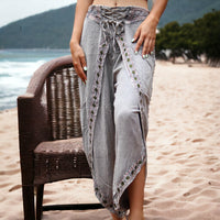 Grey Embroidered Boho Pants: Secret Sense's Timeless Elegance  Fits sizes M to L