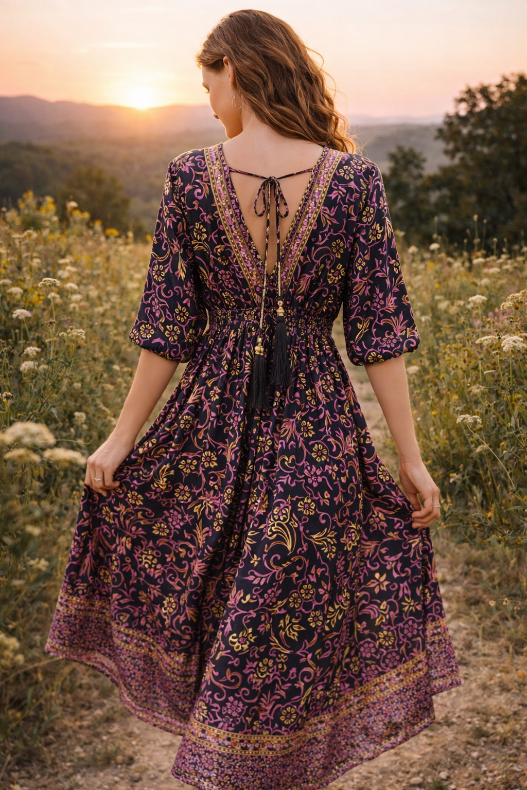 flowing orchid boho dress festival fashion south africa
