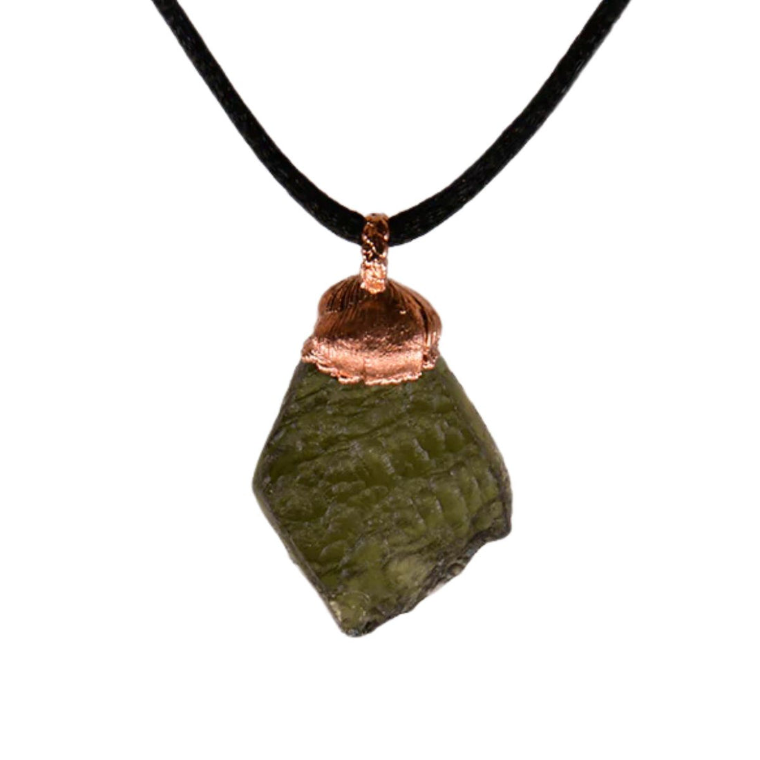 Moldavite Crystal Pendant with Satin Cord – Authentic 5.5g Moldavite Stone